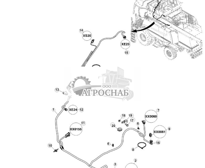 Жгут проводов зернового бункера, левый, 8000 л и 9000 л - ST827680 849.jpg